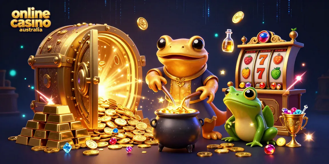 Experience the excitement of online casino Australia with enchanting alchemists transforming gold.
