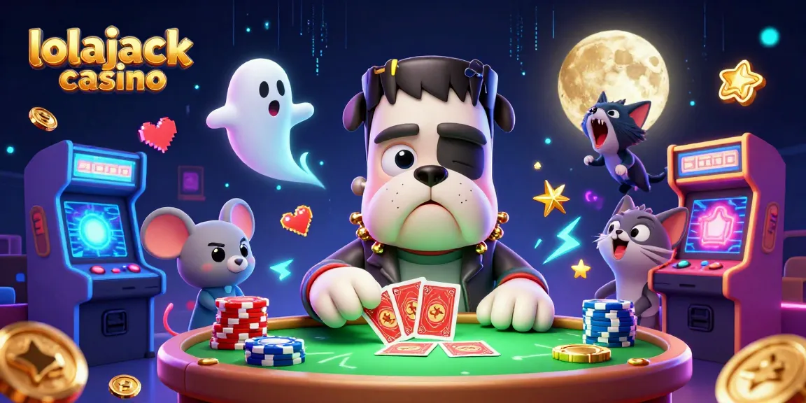 Experience the thrill of lolajack casino with a dynamic 3D casino scene featuring charming characters and engaging gaming elements.